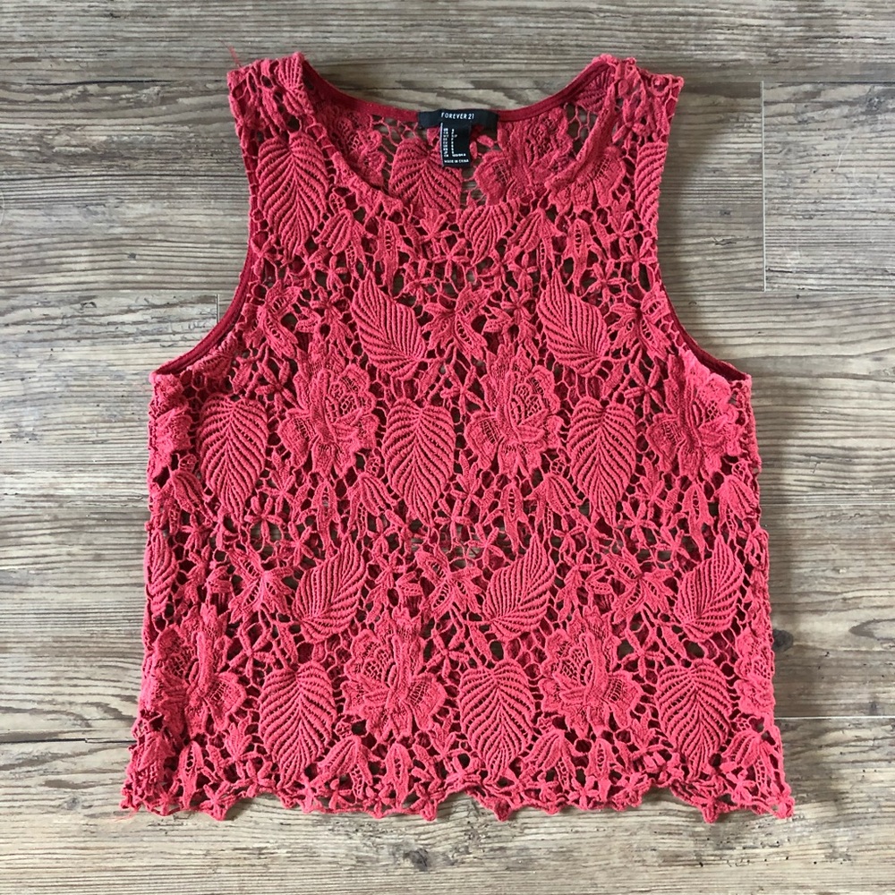 Crocheted floral tank